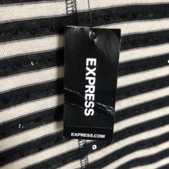 Express striped dress with small sequins. Size S/P - Picture 5 of 6